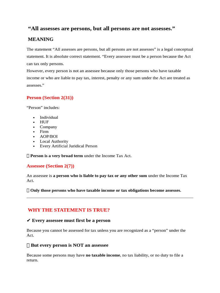All Assesses Are Persons | PDF