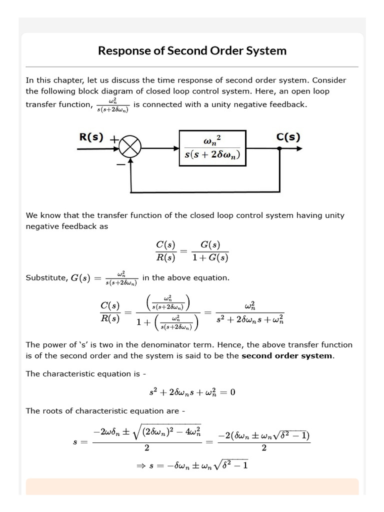 9-Response of Second Order System | PDF | Mathematical Analysis ...