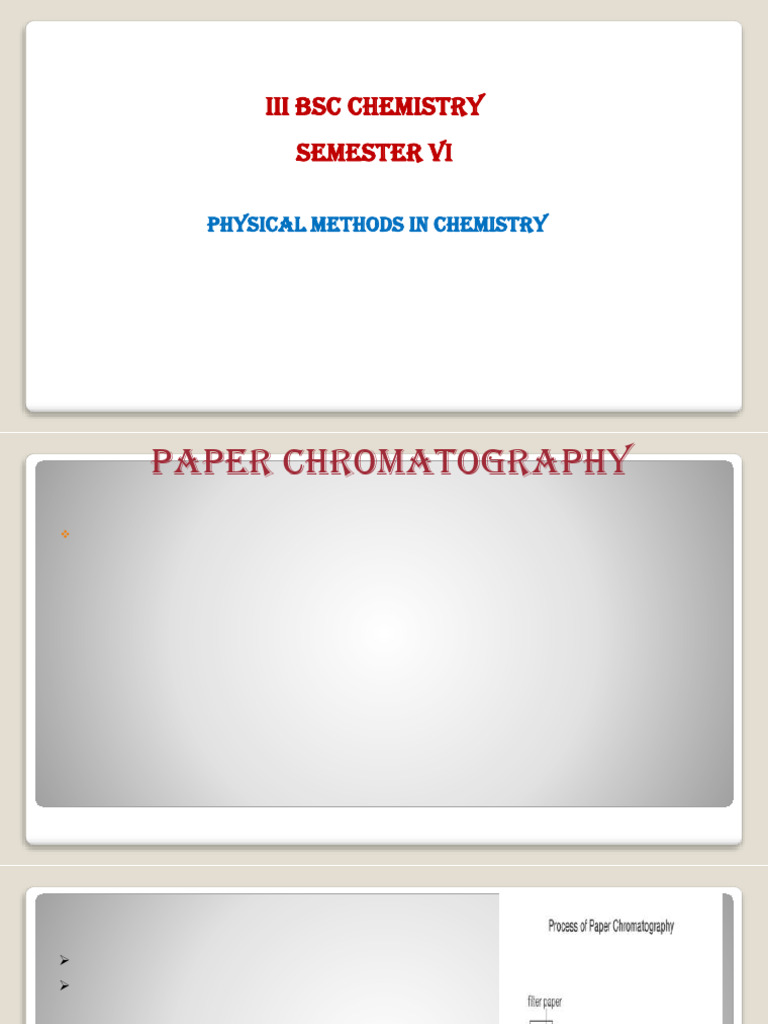 Unit v- Paper Chromatography | PDF | Chromatography | Chemistry