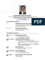 Curriculum Claudio Valenzuela