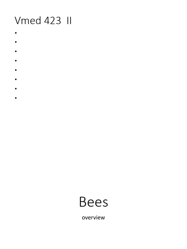 vmed 423 -pathology of bee notes | PDF | Honey Bee | Bees