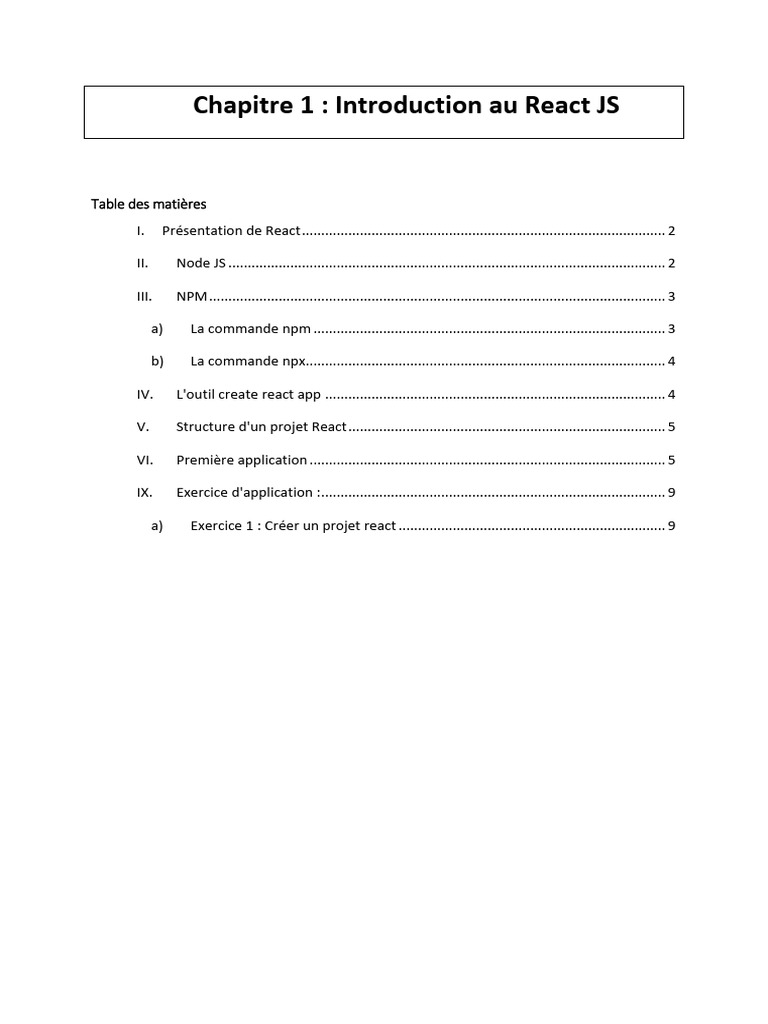 Chapitre 1 - Introduction au react | PDF | JavaScript | Programmation ...