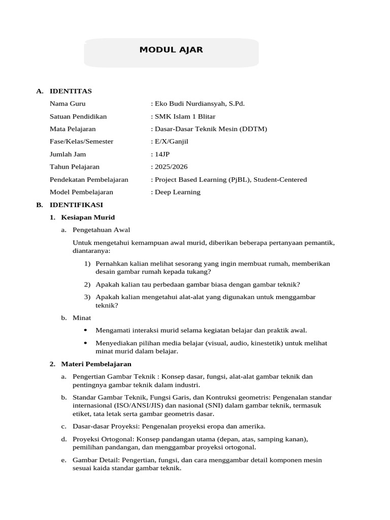 MODUL DDTM 1 SEM 1 | PDF
