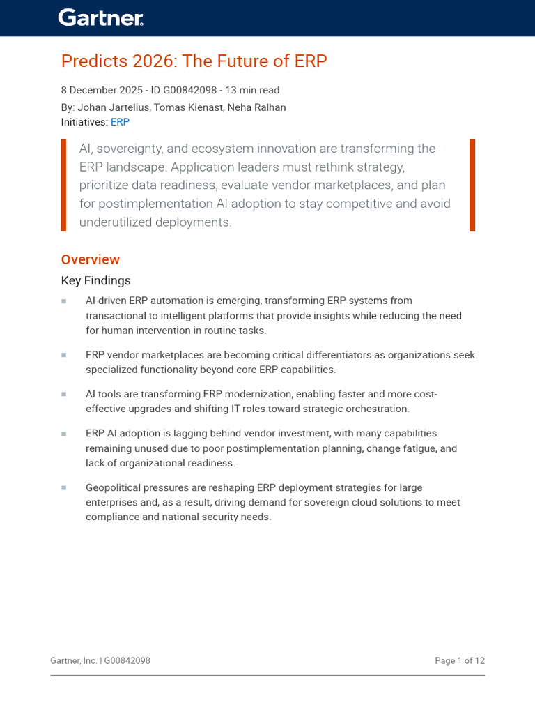Predict 2026 The Future of ERP | PDF | Enterprise Resource Planning ...