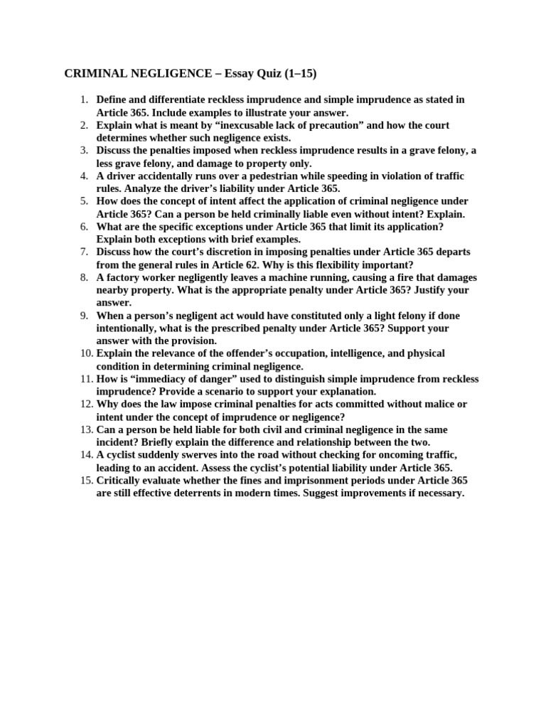 Criminal Negligence | PDF