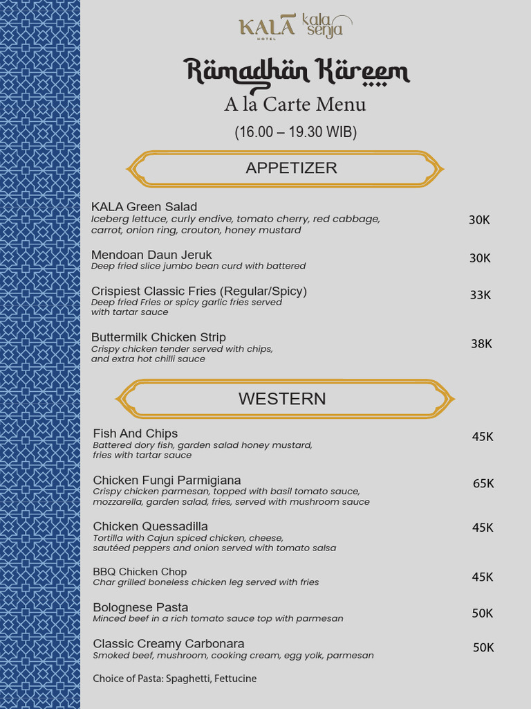 Menu Reguler Ramadhan 2026 | PDF | Steak | Sauce