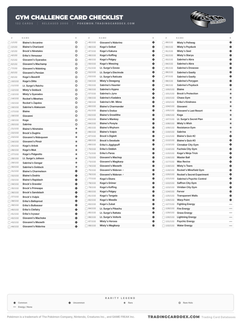 pokemon gym challenge card list heroes japanese Need help placing these JPN cards in a correct set Colorless Mind Shock (20) Dont apply Weakness and Resistance for this attack pokemon gym challenge 1st edition