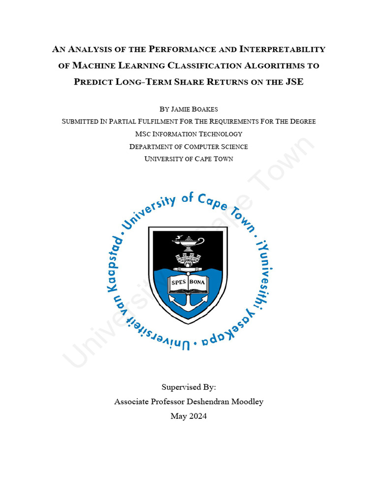 AN ANALYSIS OF THE PERFORMANCE AND INTERPRETABILITY OF MACHINE LEARNING ...