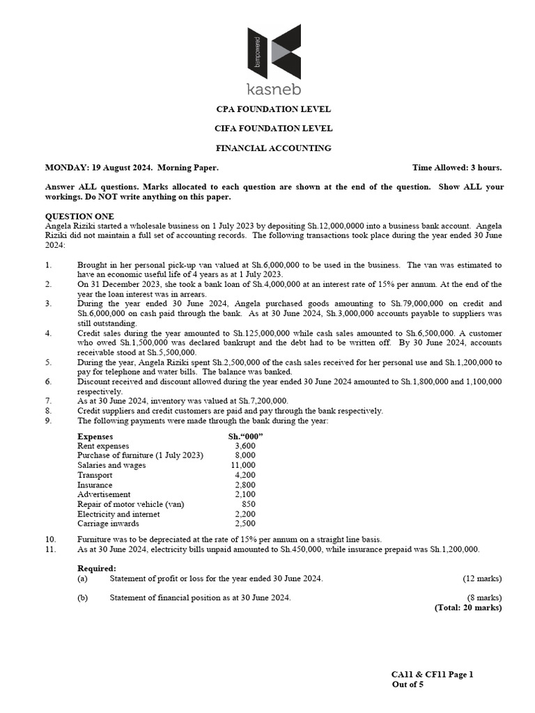 Pst FA Collection | PDF | Book Value | Equity (Finance)