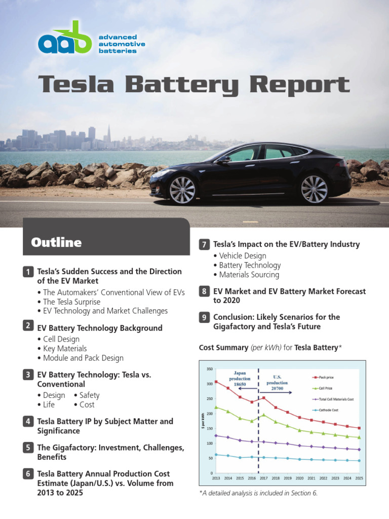 Tesla Battery Report Brochure | PDF | Electric Vehicle | Vehicles