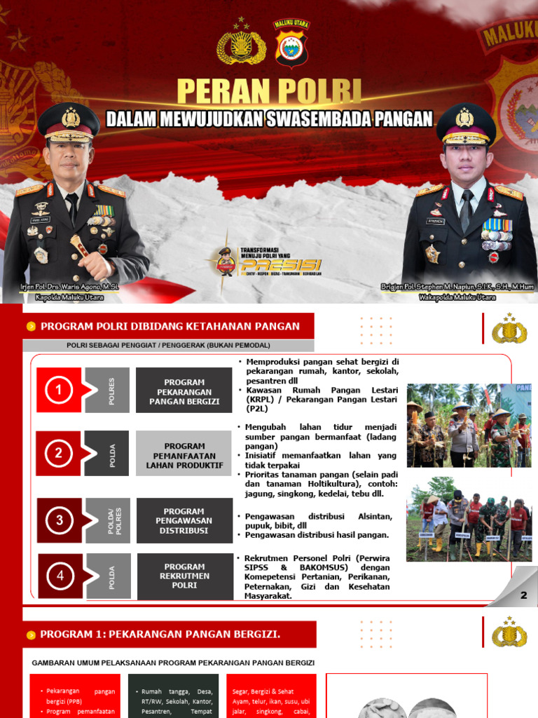 Peran Polri Dalam Mewujudkan Swasembada Pangan 1 | PDF