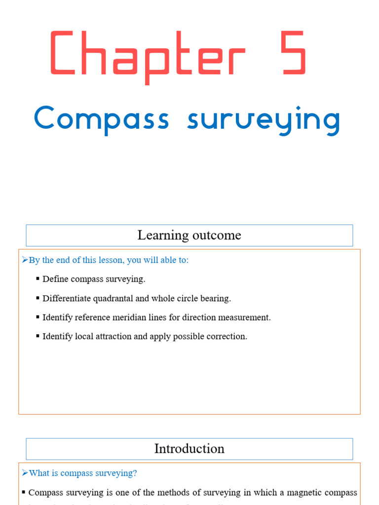 Chapter 5-Compass Surveying | PDF