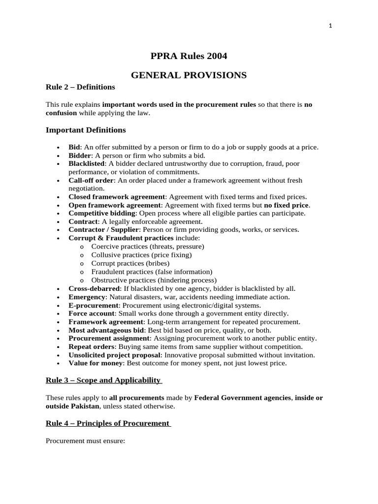 Ppra Notes | PDF | Procurement | Specification (Technical Standard)