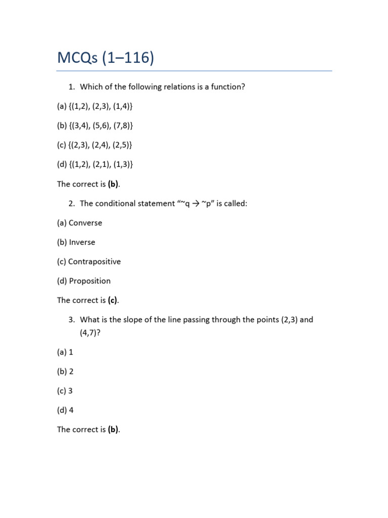 Solved Mcqs Qr-II | PDF | Inequality (Mathematics) | Mathematical Logic