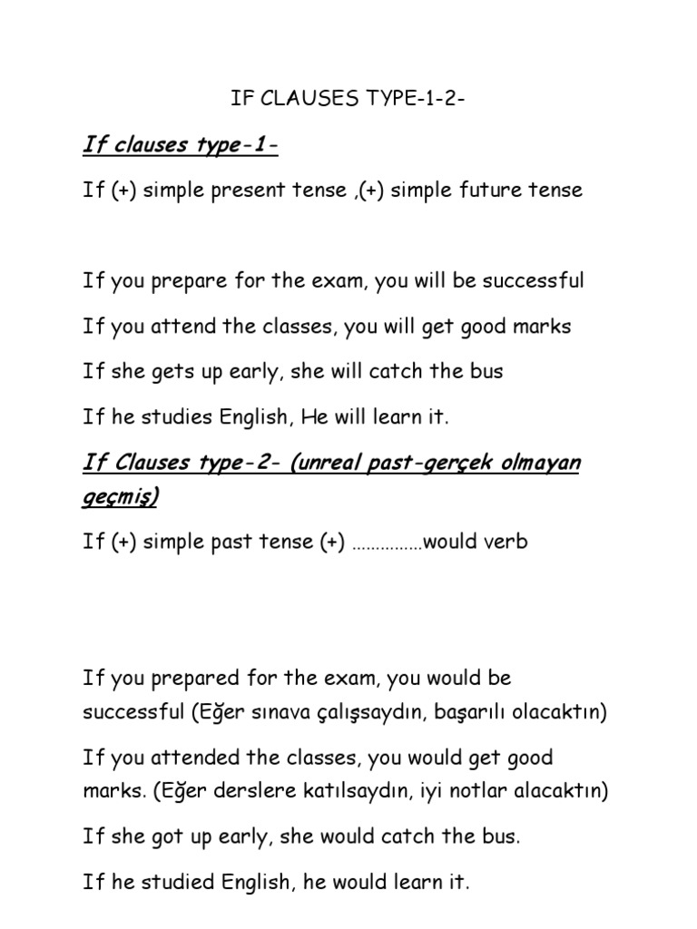 If Clauses Type | PDF