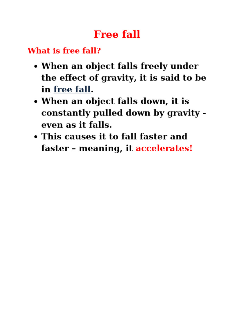 Chapter 2 - Doc 5 - Free Fall | PDF | Velocity | Acceleration
