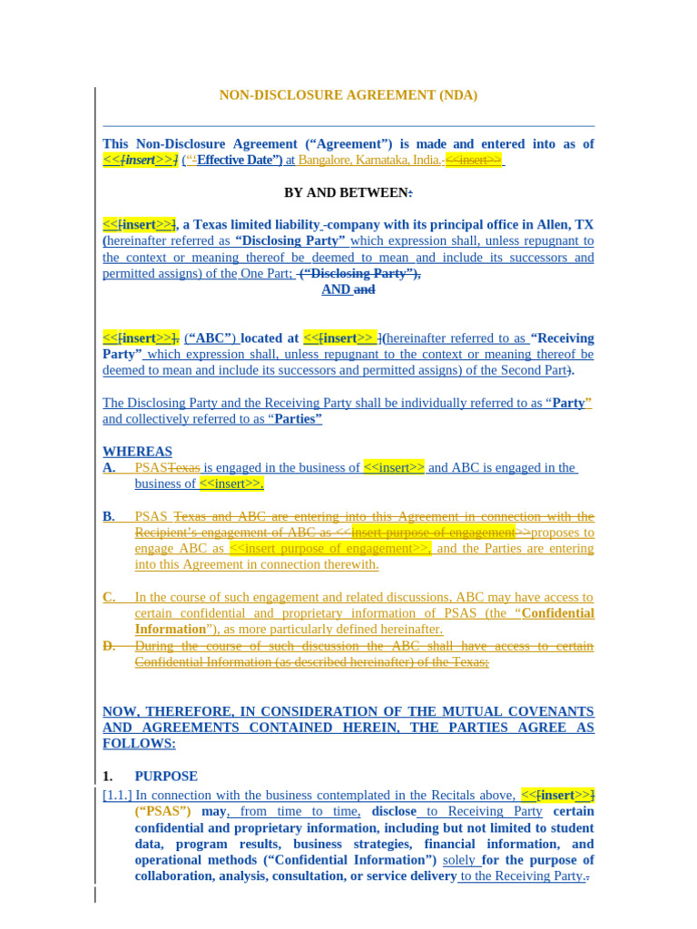 09.04.2026 NDA Template Assignment Final | PDF | Indemnity | Breach Of ...