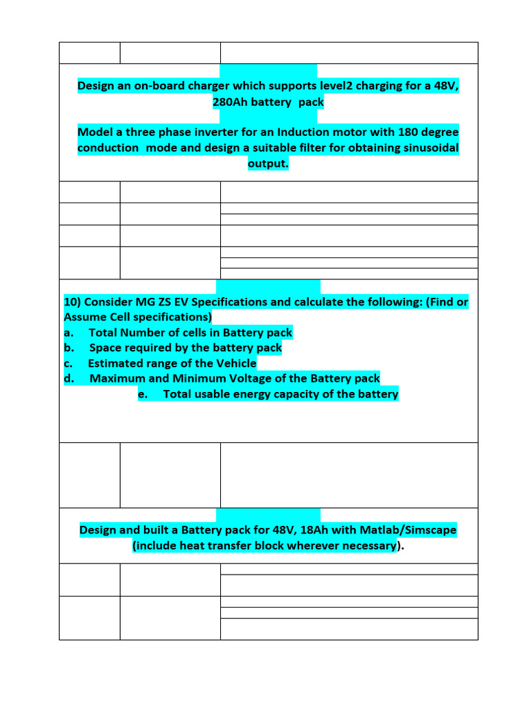 EV Assignment Part 2 | PDF | Battery Charger | Electric Vehicle