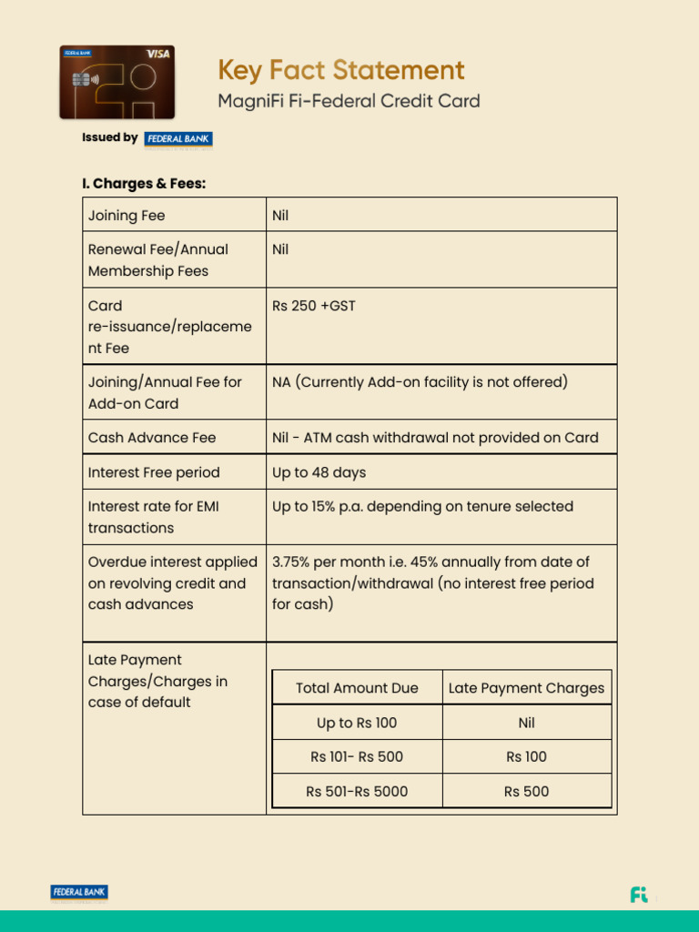 key-fact-statement fi card | PDF