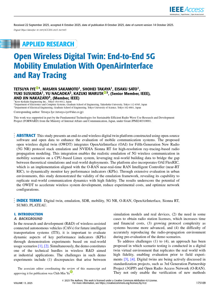 Open Wireless Digital Twin End-To-End 5G Mobility Emulation With ...