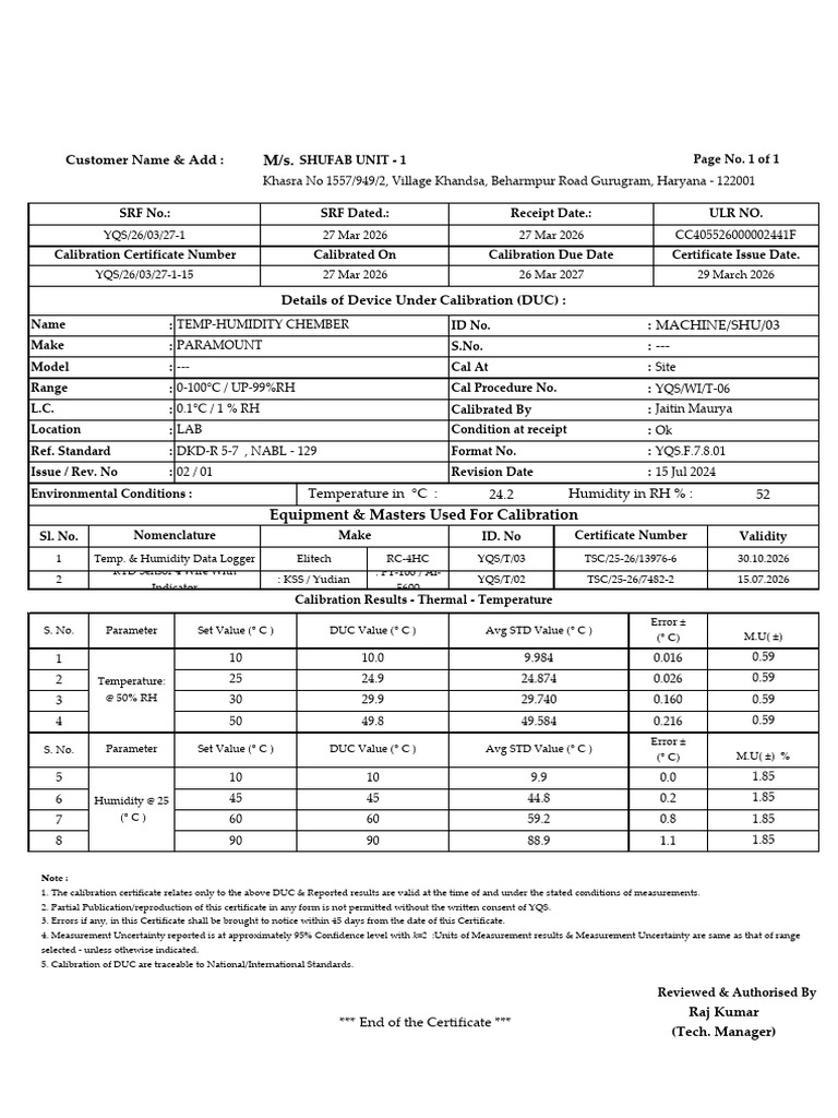 3.. Humidity Chamber | PDF | Calibration