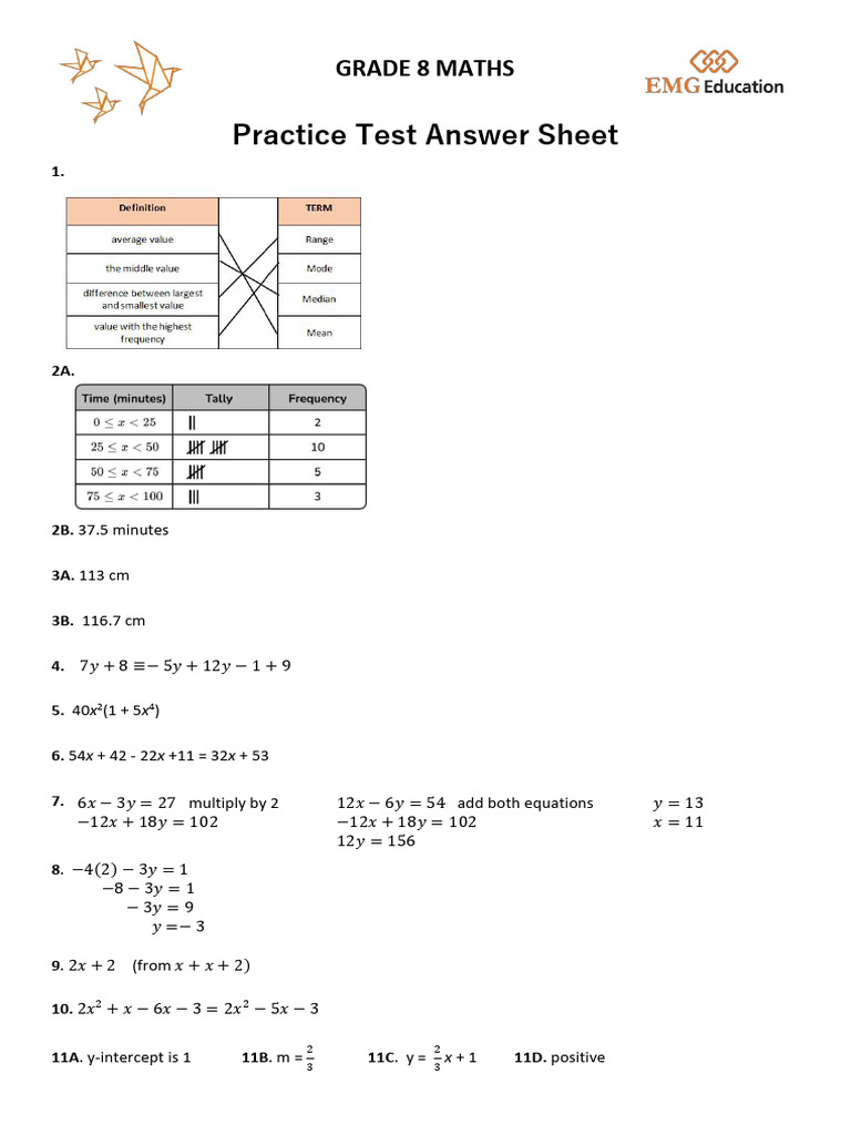 Answer Sheet | PDF