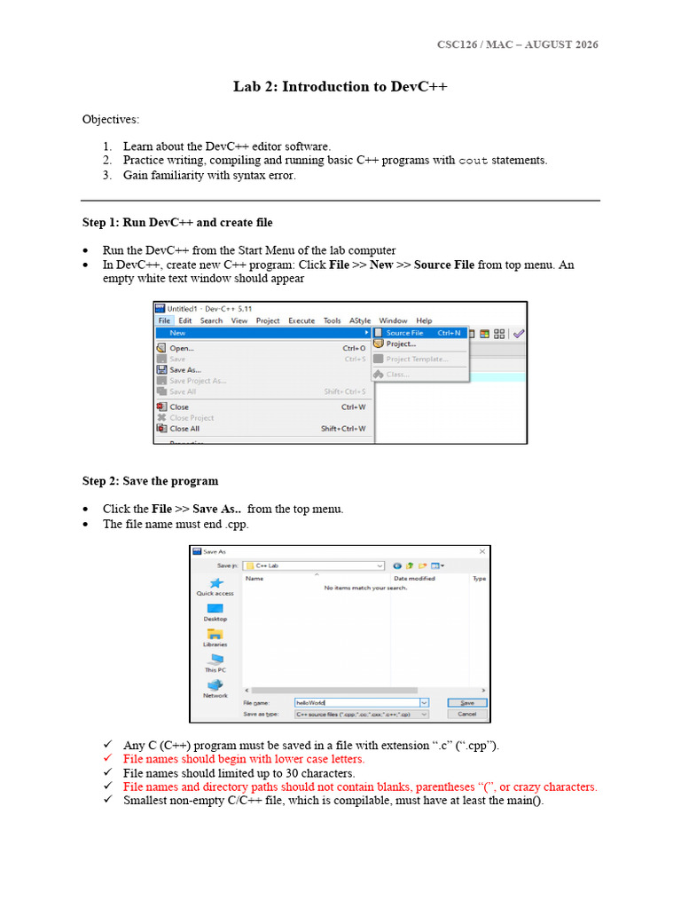 CSC126 Lab 2 | PDF | Programming | Computer Program