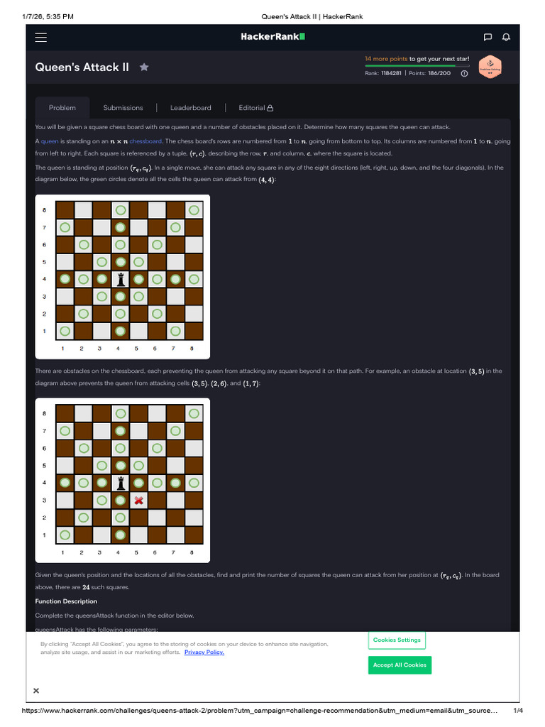 Queen's Attack II _ HackerRank | PDF | Parameter (Computer Programming ...