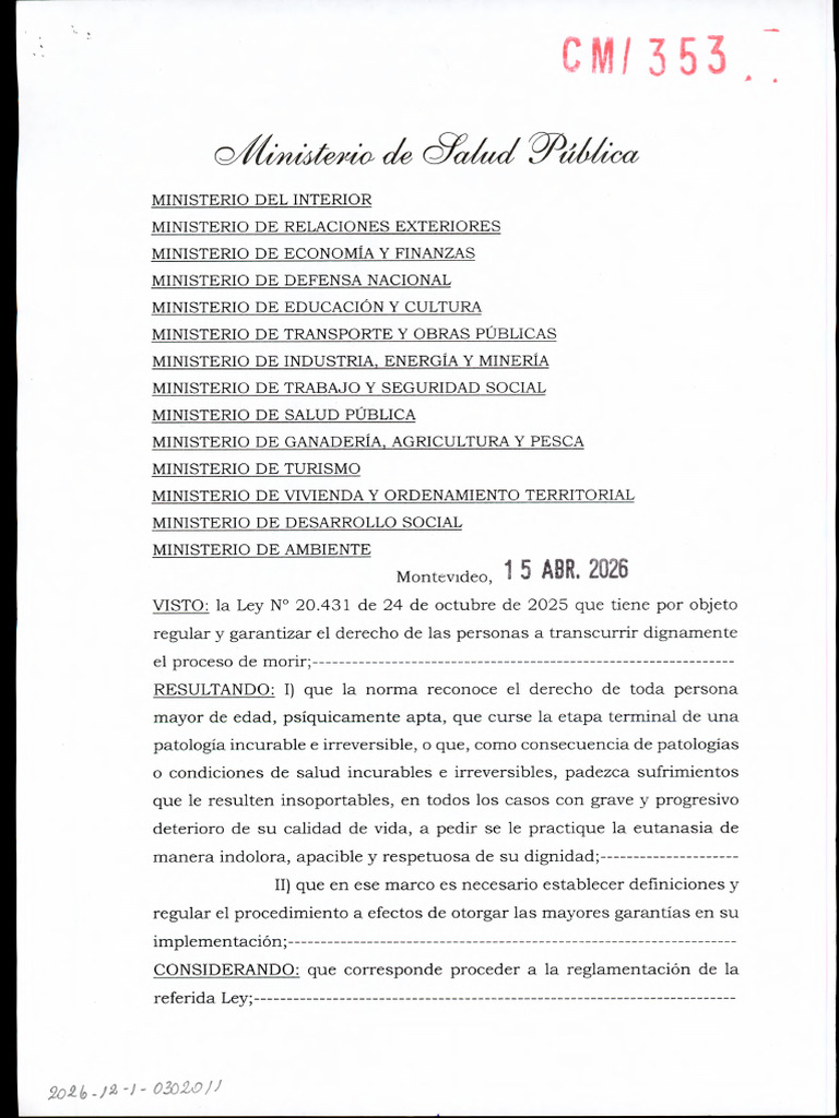 Decreto Reglamentación Ley 20431 | PDF
