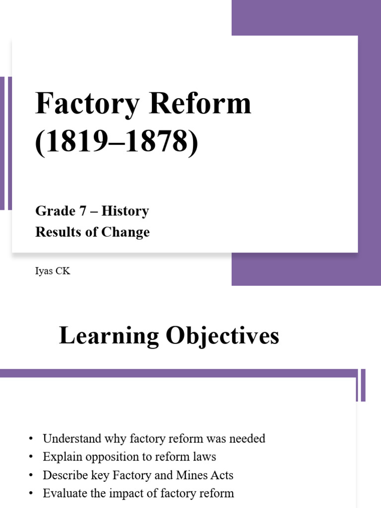 7.2 Factory Reform | PDF | Social Policy | Labor