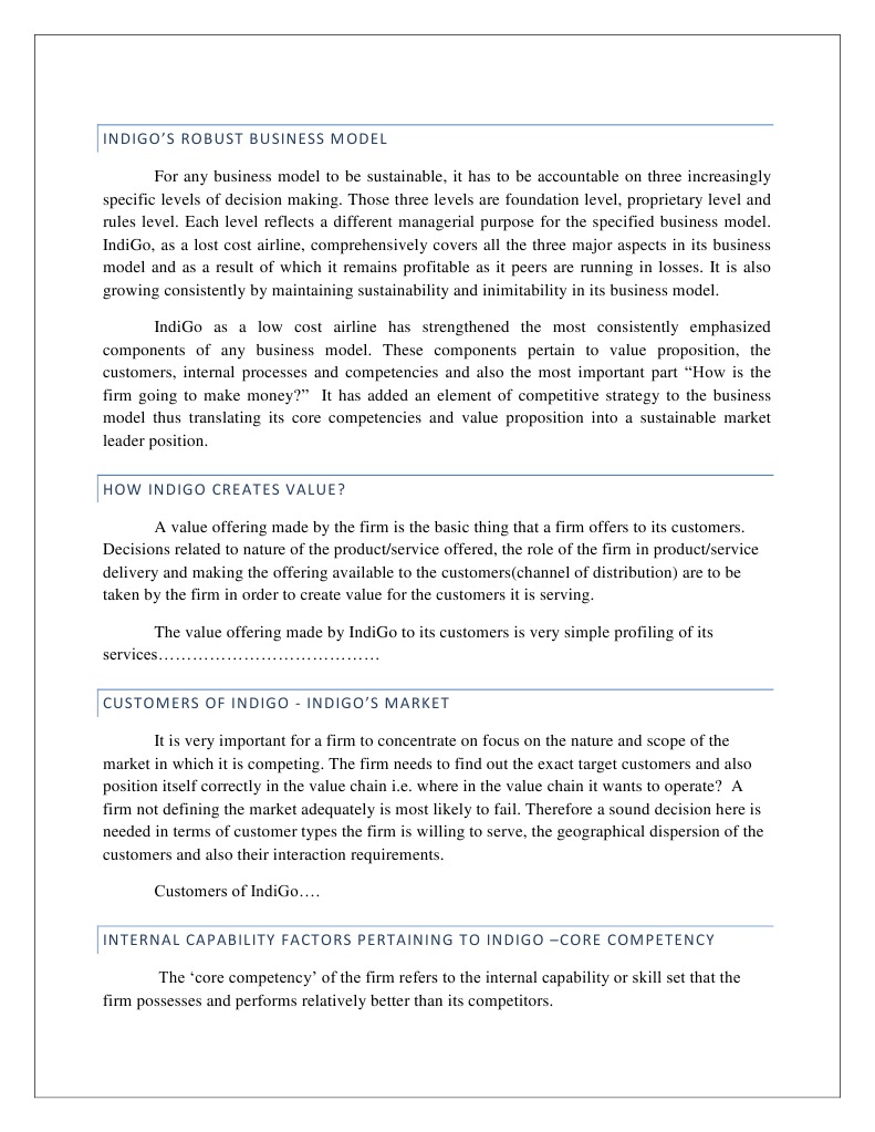 IndiGo's Sustainable Business Model Insights | PDF