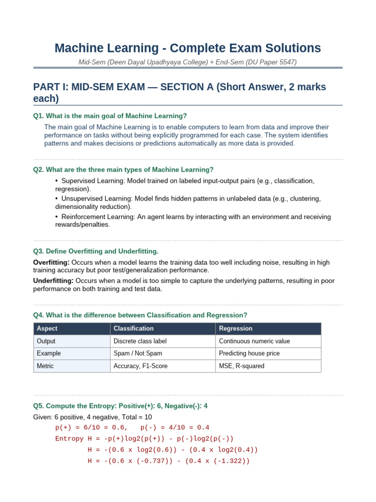 ML Complete Solutions | PDF | Receiver Operating Characteristic ...