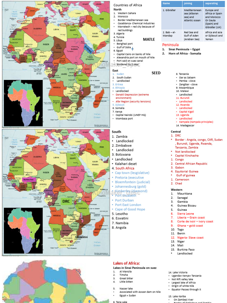 [Flash Cards and Class PDF] Africa.pdf | PDF | Nile | Africa