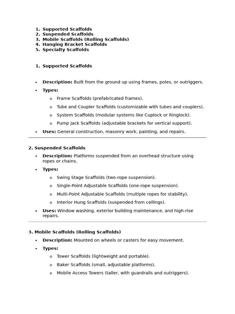 Supported Scaffolds | PDF