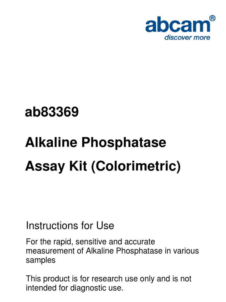 Ab83369 Alkaline Phosphatase Assay Kit Colorimetric (site) PDF