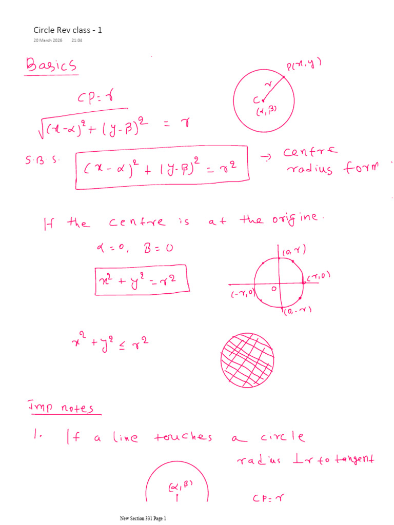 Circle Rev Class -1 (1) | PDF
