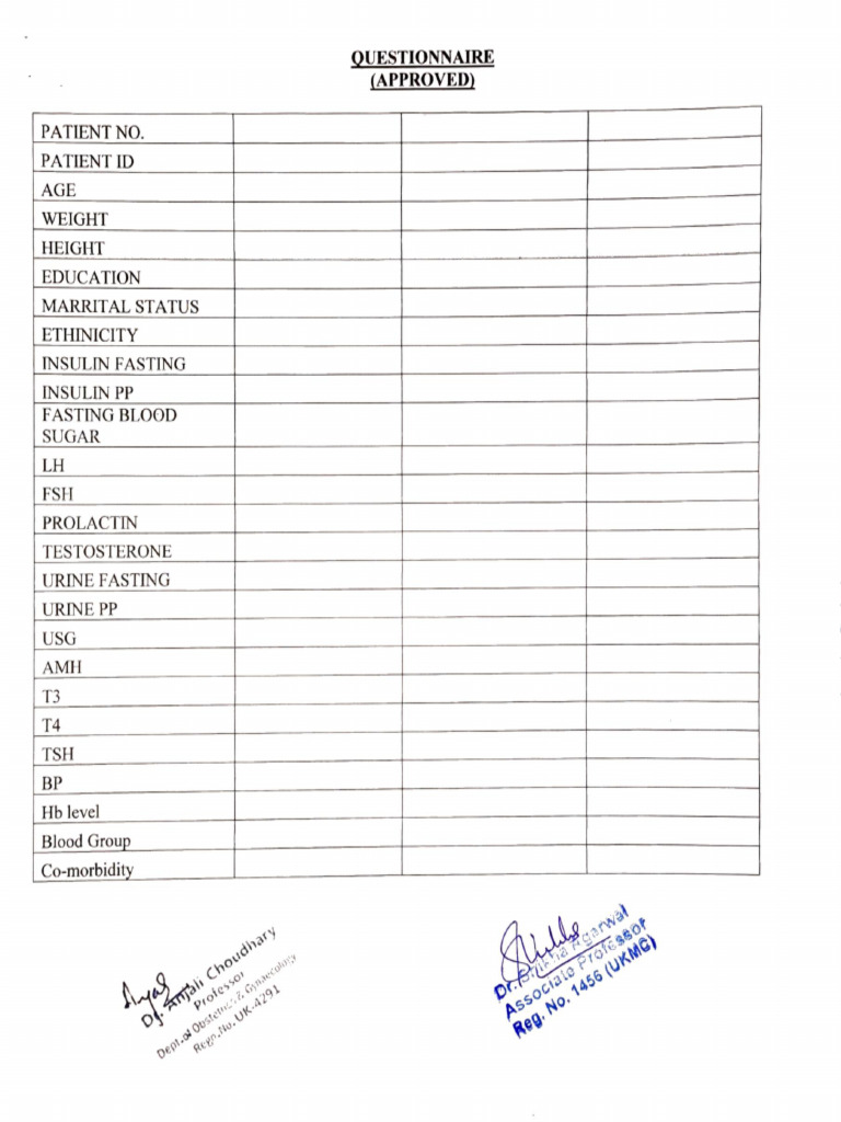 Data Collection Form | PDF