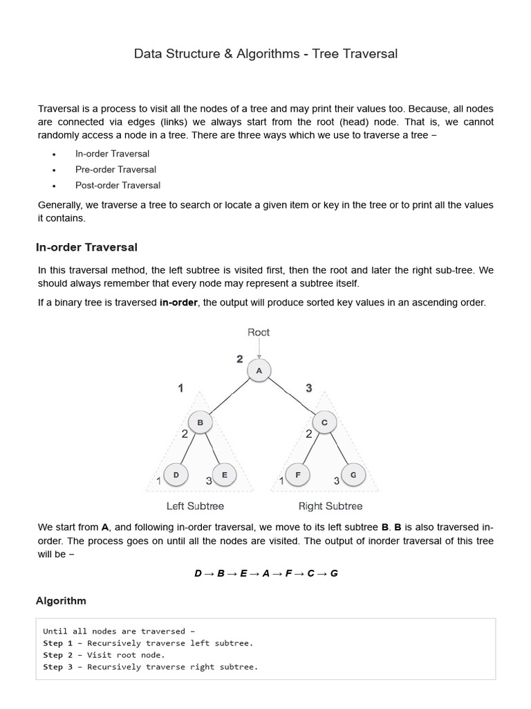 Data Structure & Algorithms - Tree Traversal | PDF | Applied ...