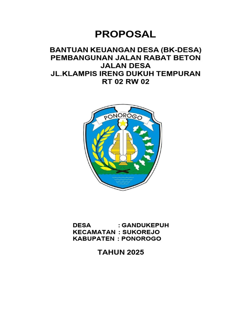 Rabat Jalan Klampis Ireng Dukuh Tempuran RT 02, RW 02 Revisi | PDF