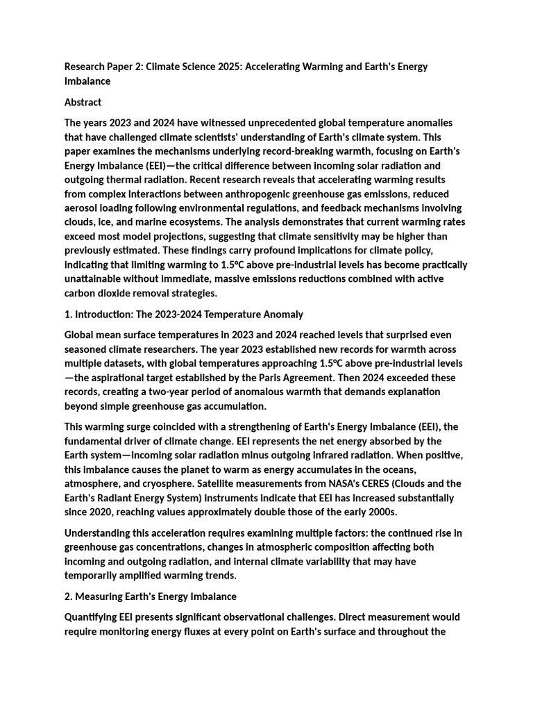 Climate Science 2025: Accelerating Warming and Earth's Energy Imbalance ...