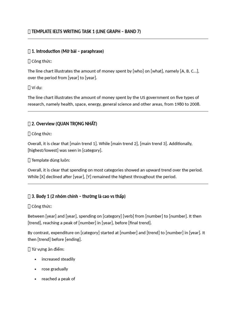 ? Template Ielts Writing Task 1 | PDF