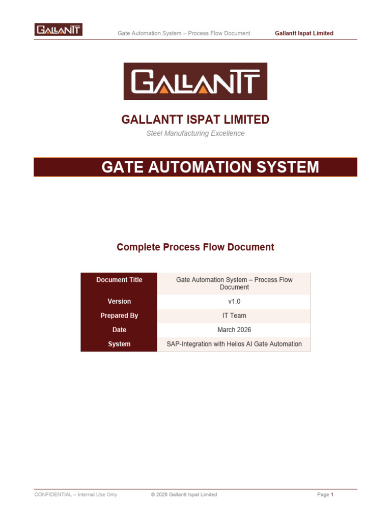 Gallantt Gate Automation Process Flow Document | PDF | Point Of Sale ...