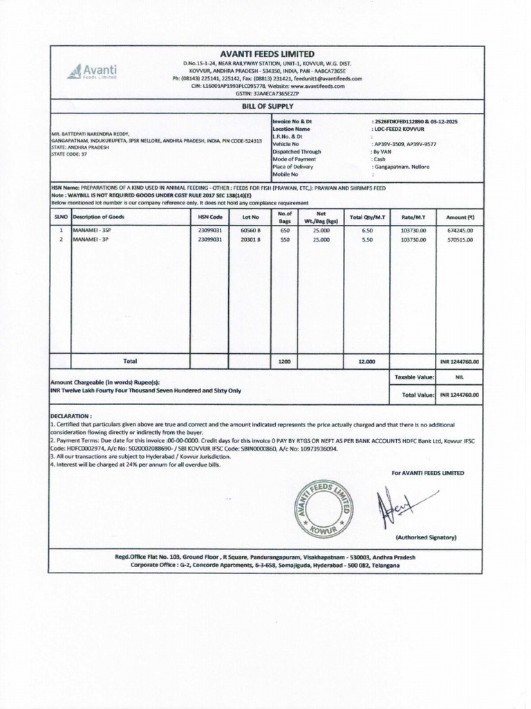 Feed Invoice 2 | PDF