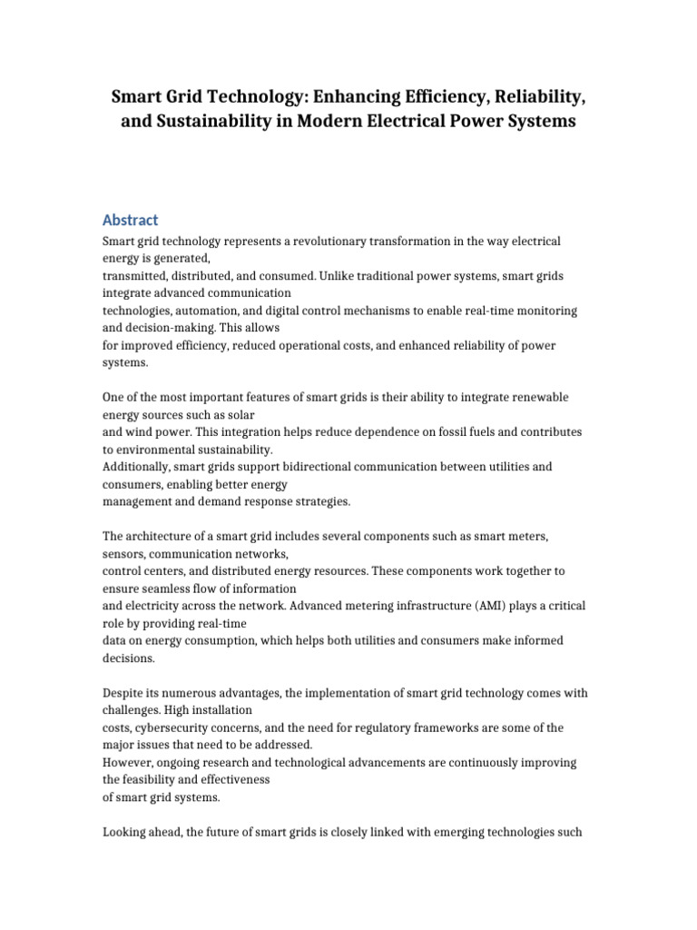 Expanded Smart Grid Research Paper | PDF | Smart Grid | Electrical Grid