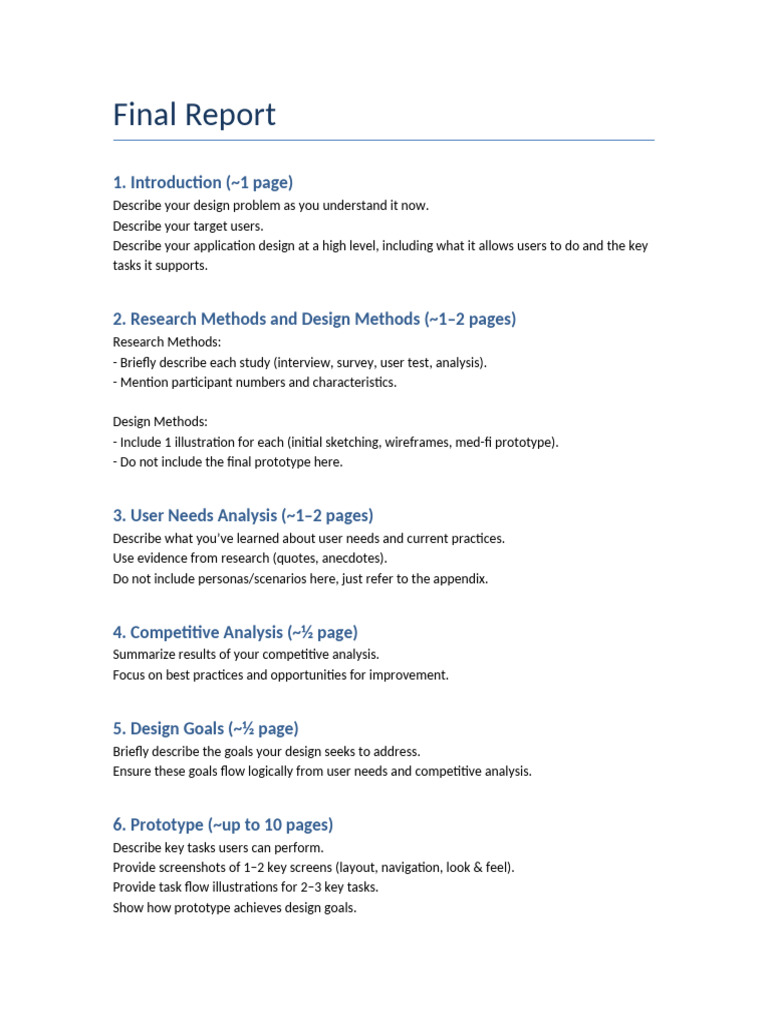 Final Report Template | PDF