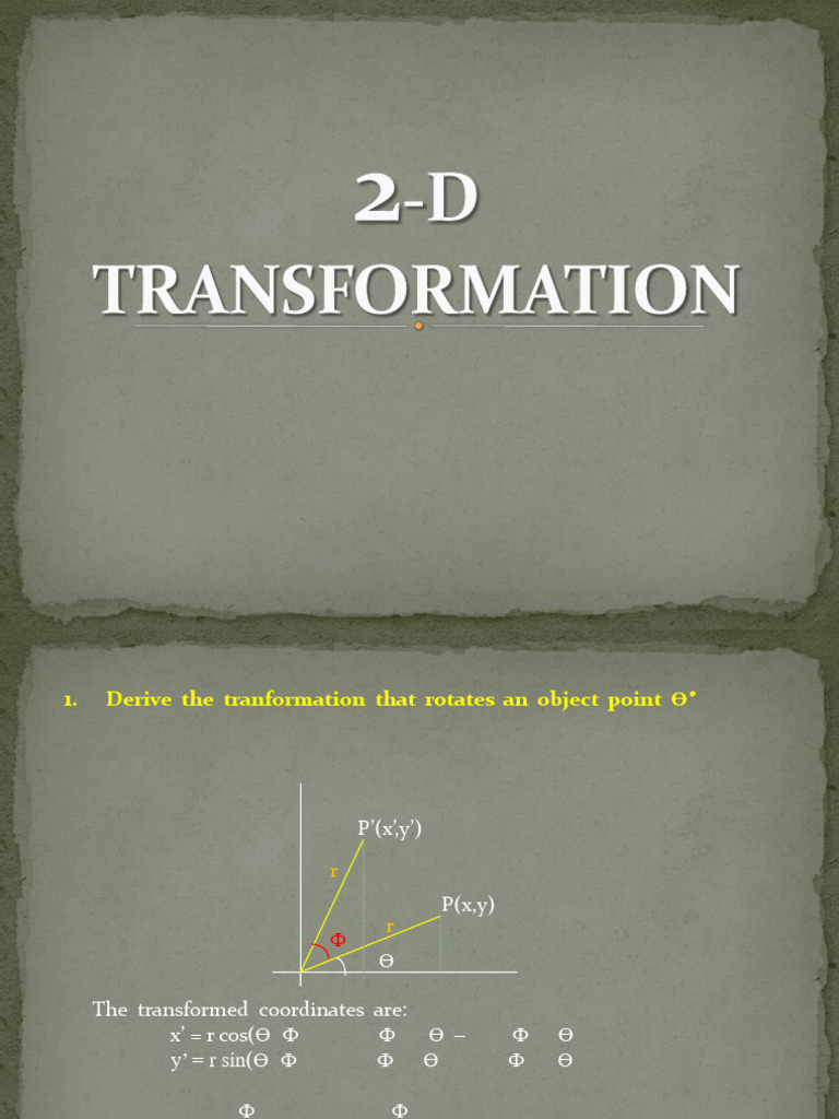 2D Tr Examples | PDF | Cartesian Coordinate System | Rotation