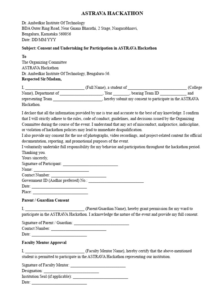 Consent Form Astrava | PDF