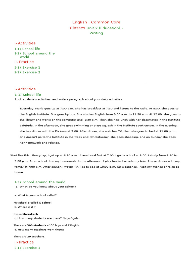 Unit 2 Education Writing | PDF | Eating Behaviors Of Humans | Meal
