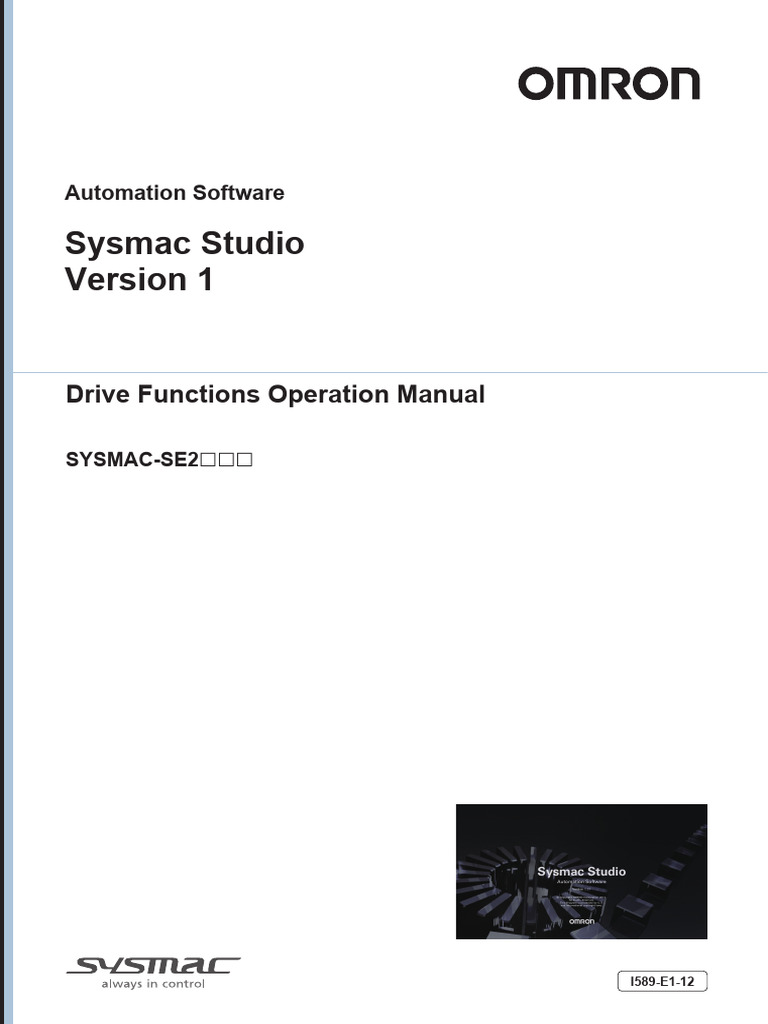 I589 Sysmac Studio - Drive Functions Operation Manual en | PDF | Safety ...