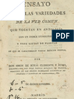 Ensayo Sobre Las Variedades de Vid Común Que Vegetan en Andalucía (1807)